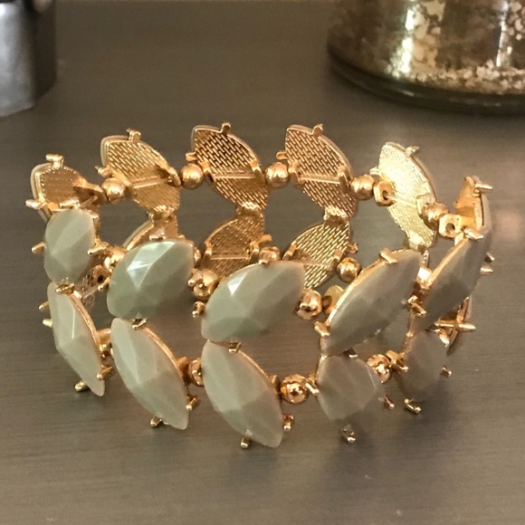 Gray Gold Jeweled Bracelet - Picture 1 of 3